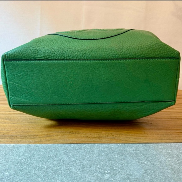 Coach Julia Op Art Perry Leather Tote Rare Green Colorway Authentic Large EUC - Picture 4 of 16